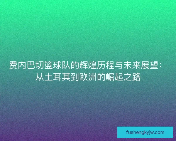 费内巴切篮球队的辉煌历程与未来展望：从土耳其到欧洲的崛起之路